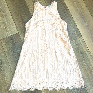 Blush Pink Lace Overlay Dress by Speechless
